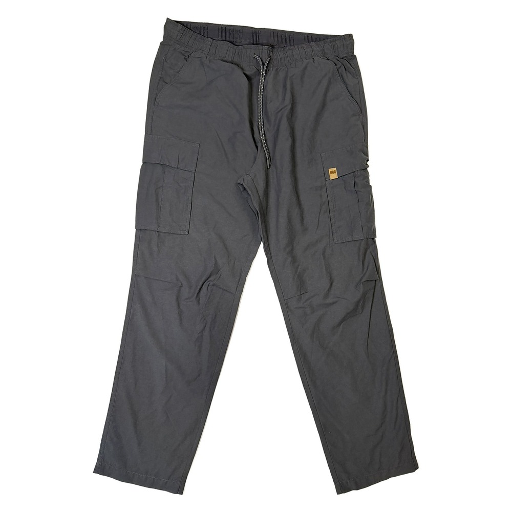 UGG Jaydeson Cargo Pants Mens XL Dark Grey Elastic Waist Drawstring 1122202